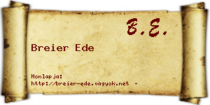 Breier Ede névjegykártya